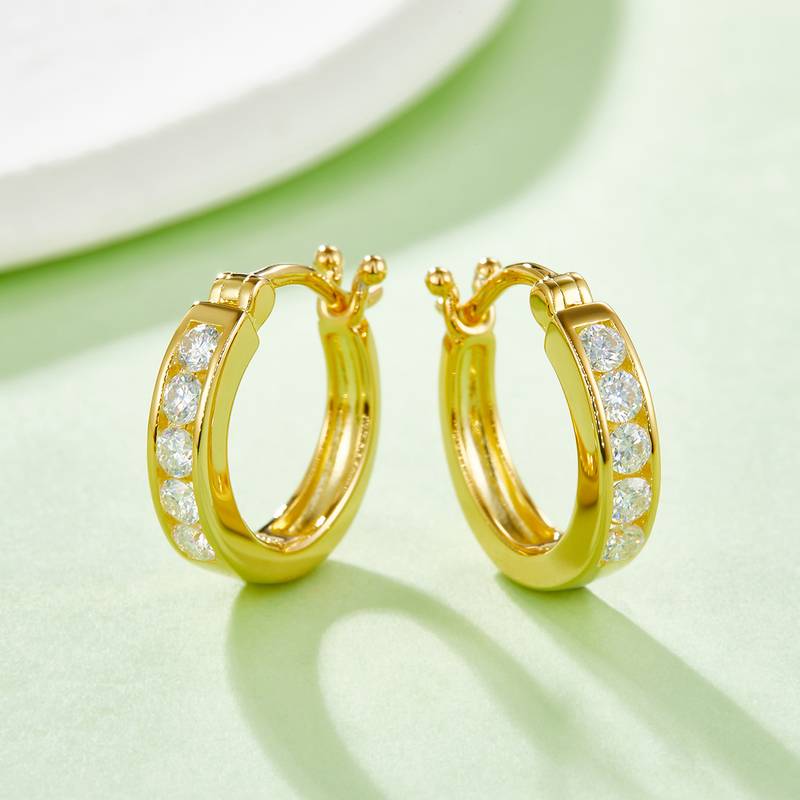 单排对半耳环S925银Moissanite厘石D级0.45ct